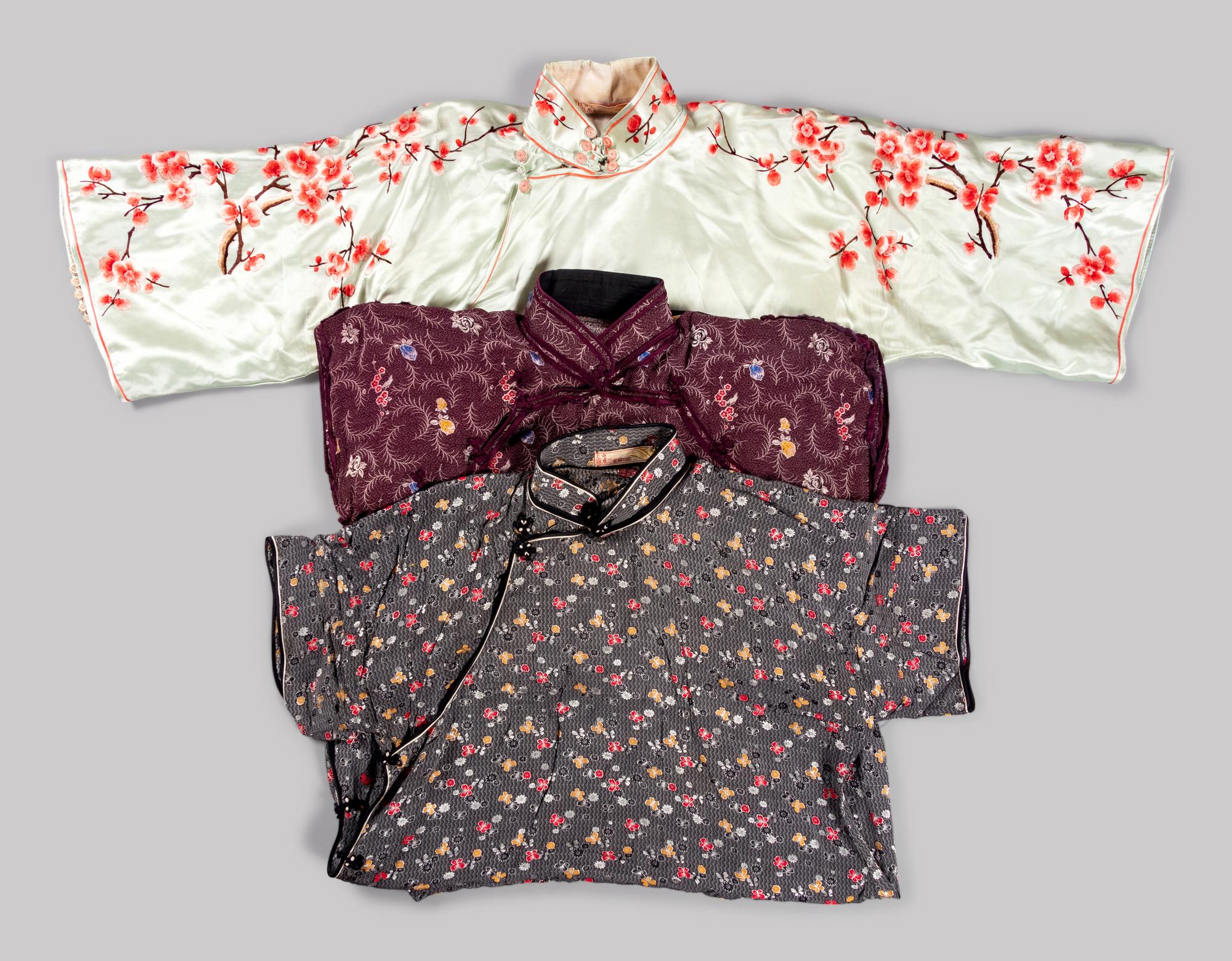 Three Chinese Silk Ladies' Cheongsam, Qipao