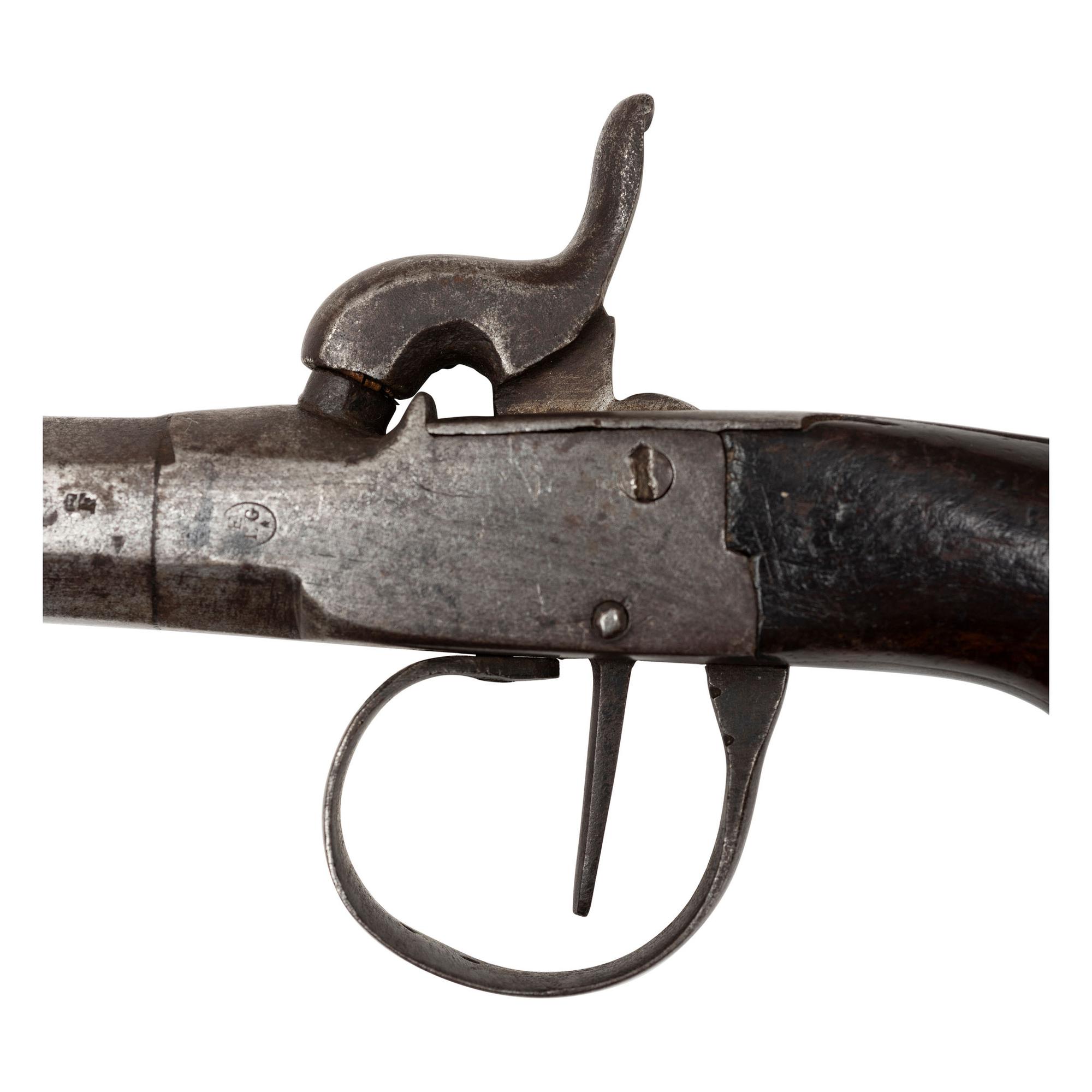 Belgian Turn-Off Pistol in Display Case and Two Pocket Cartridge Revolvers