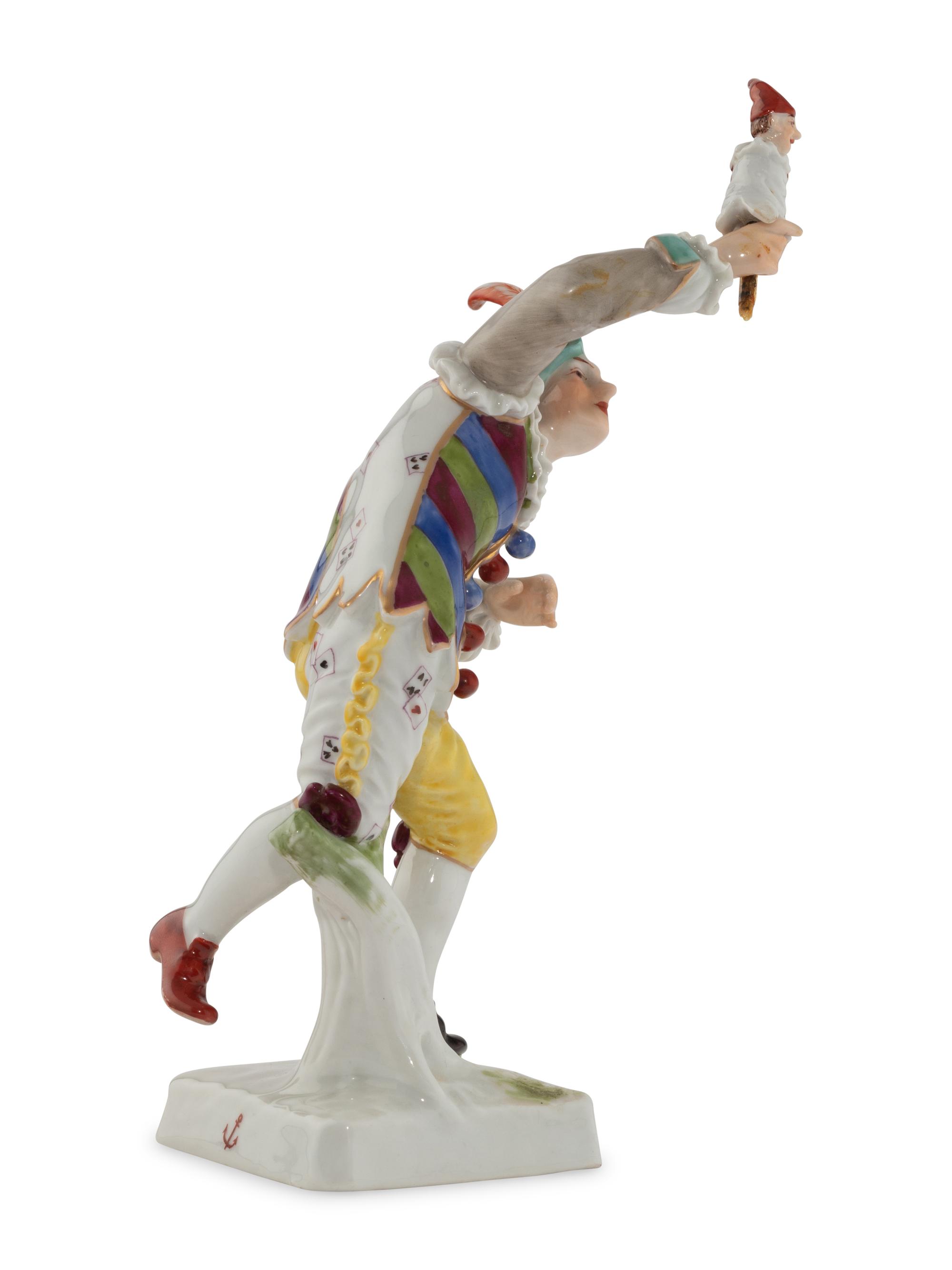 A Chelsea Porcelain Harlequin Figure