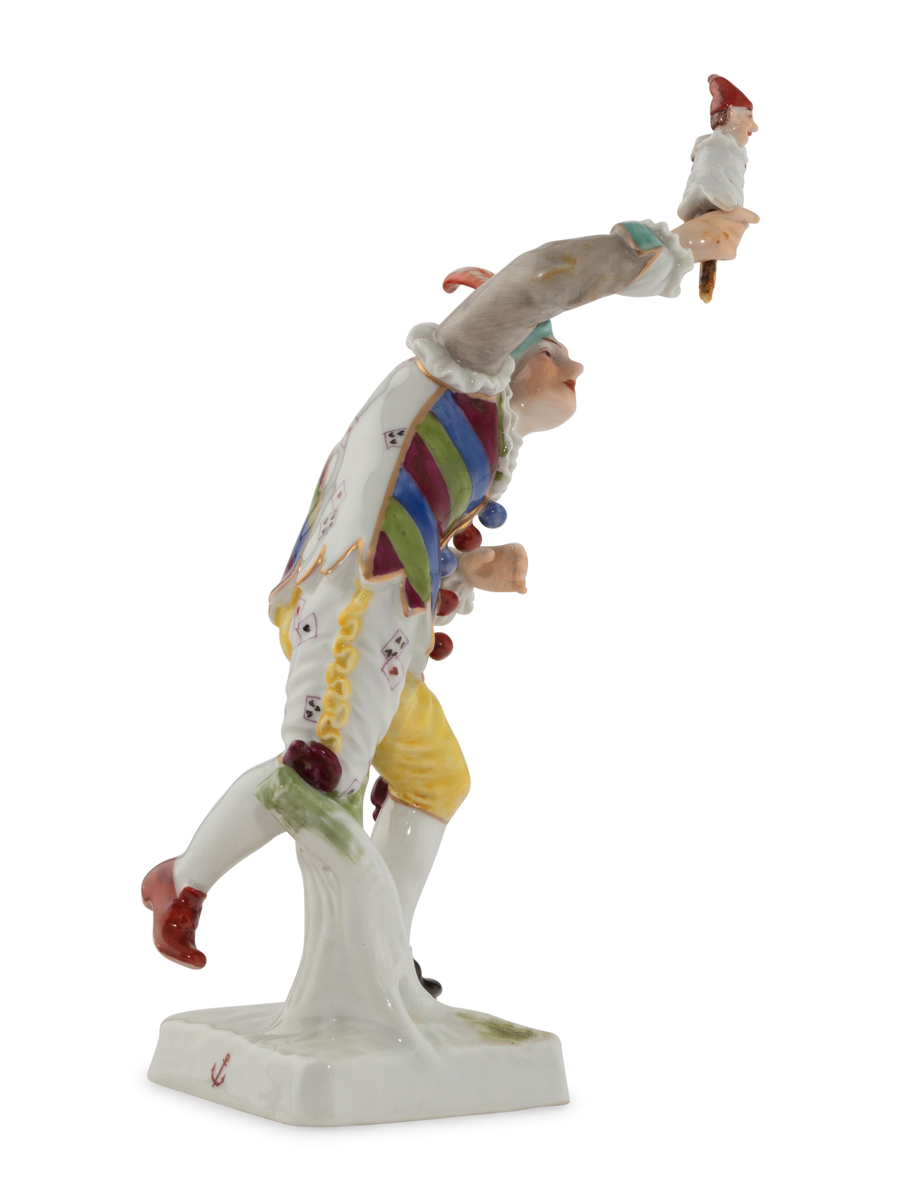 A Chelsea Porcelain Harlequin Figure