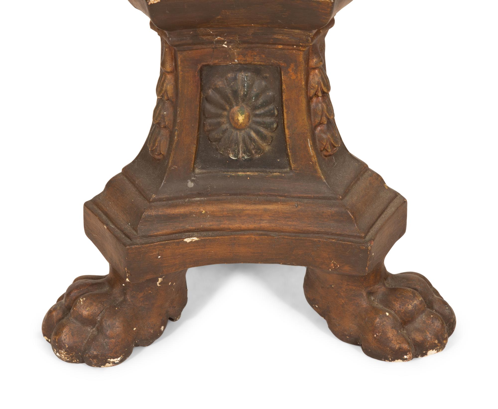 An Italian Painted and Parcel Gilt Tall Pedesta l