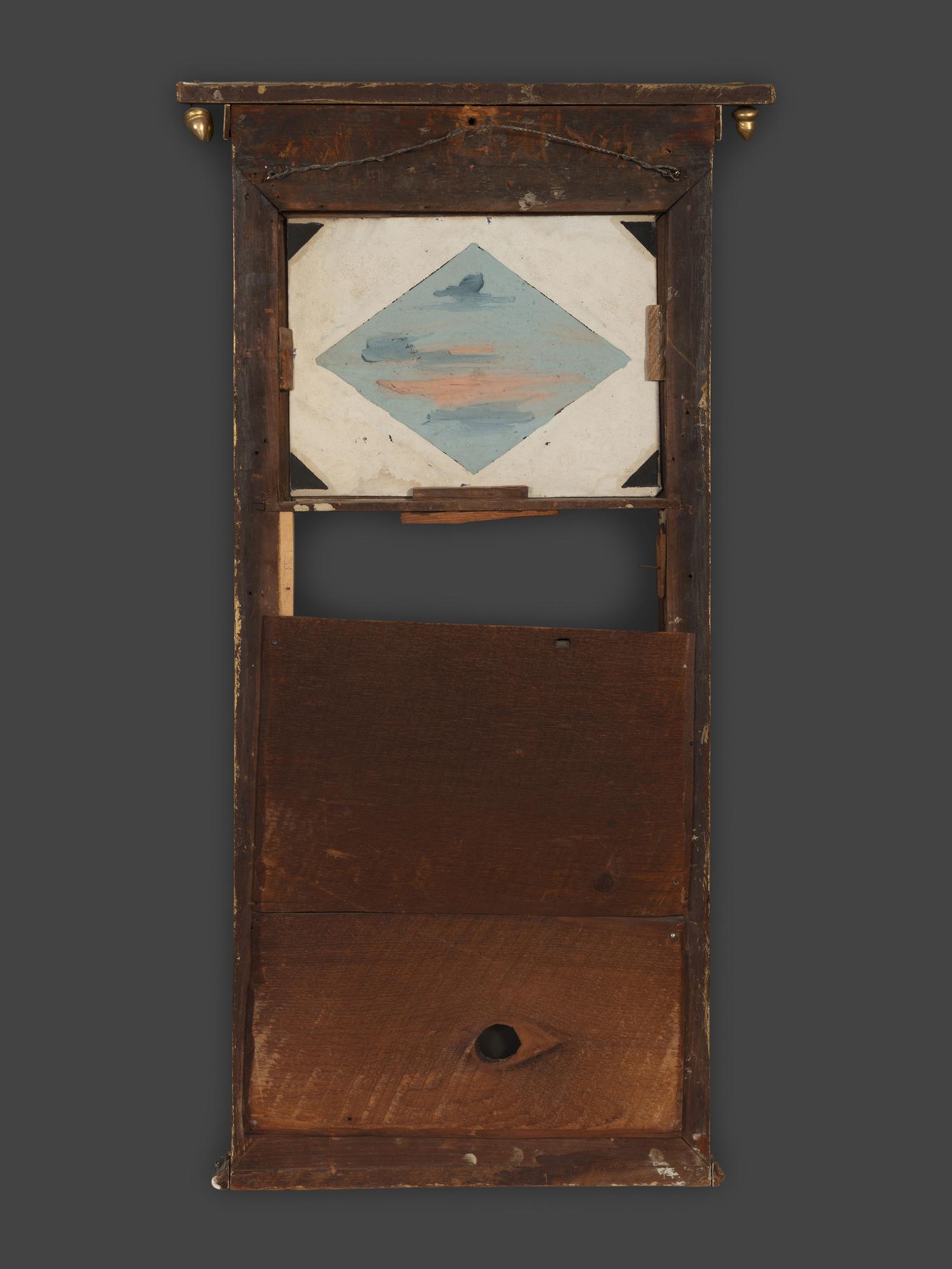 A Federal Giltwood and Eglomise Decorated Looking Glass