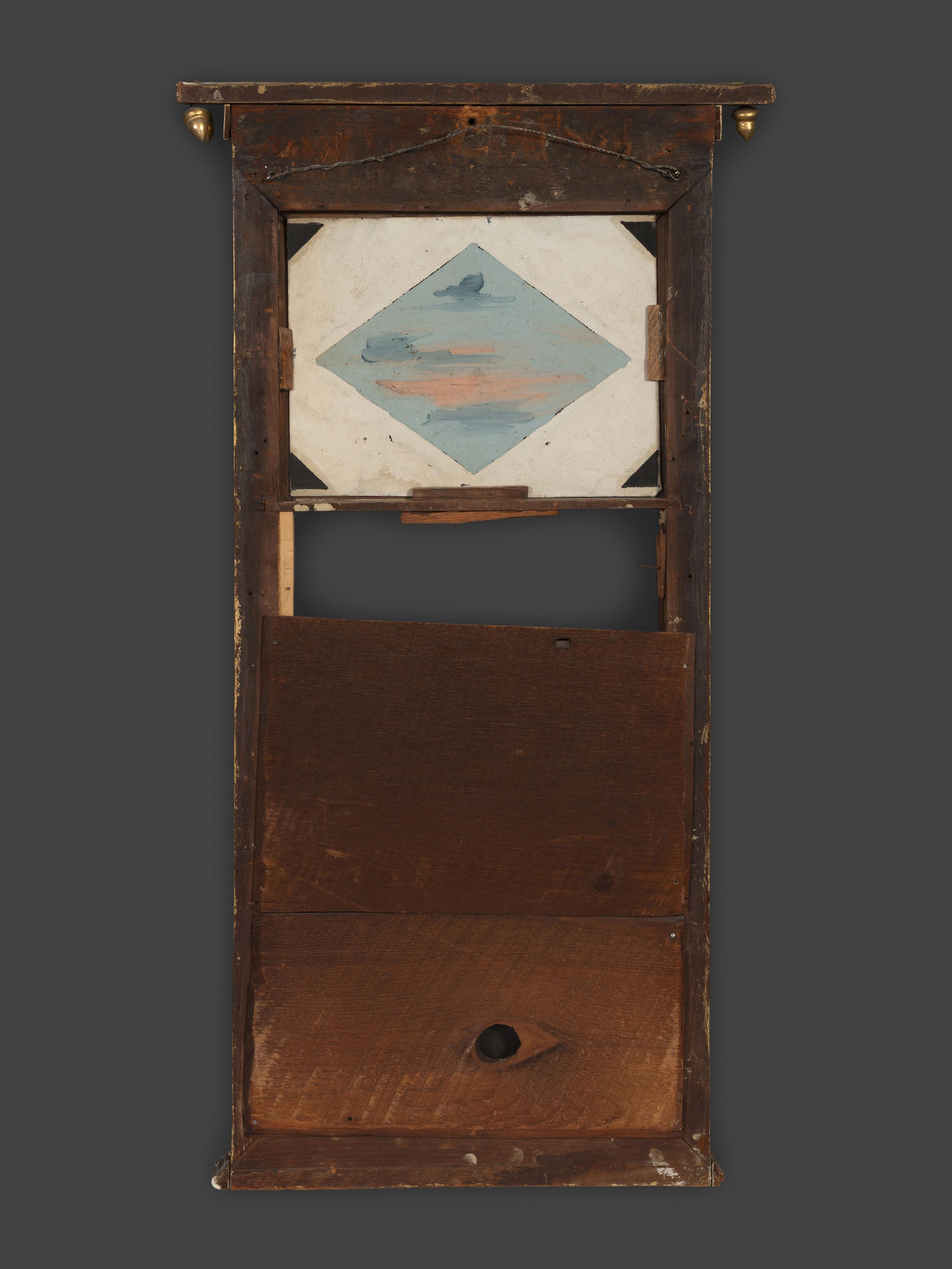 A Federal Giltwood and Eglomise Decorated Looking Glass