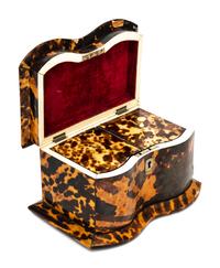 A Regency Tortoiseshell Tea Caddy