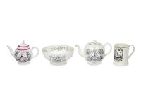 A Group Of Four English Transfer-Printed Creamware And Pearlware Articles With Masonic Decoration