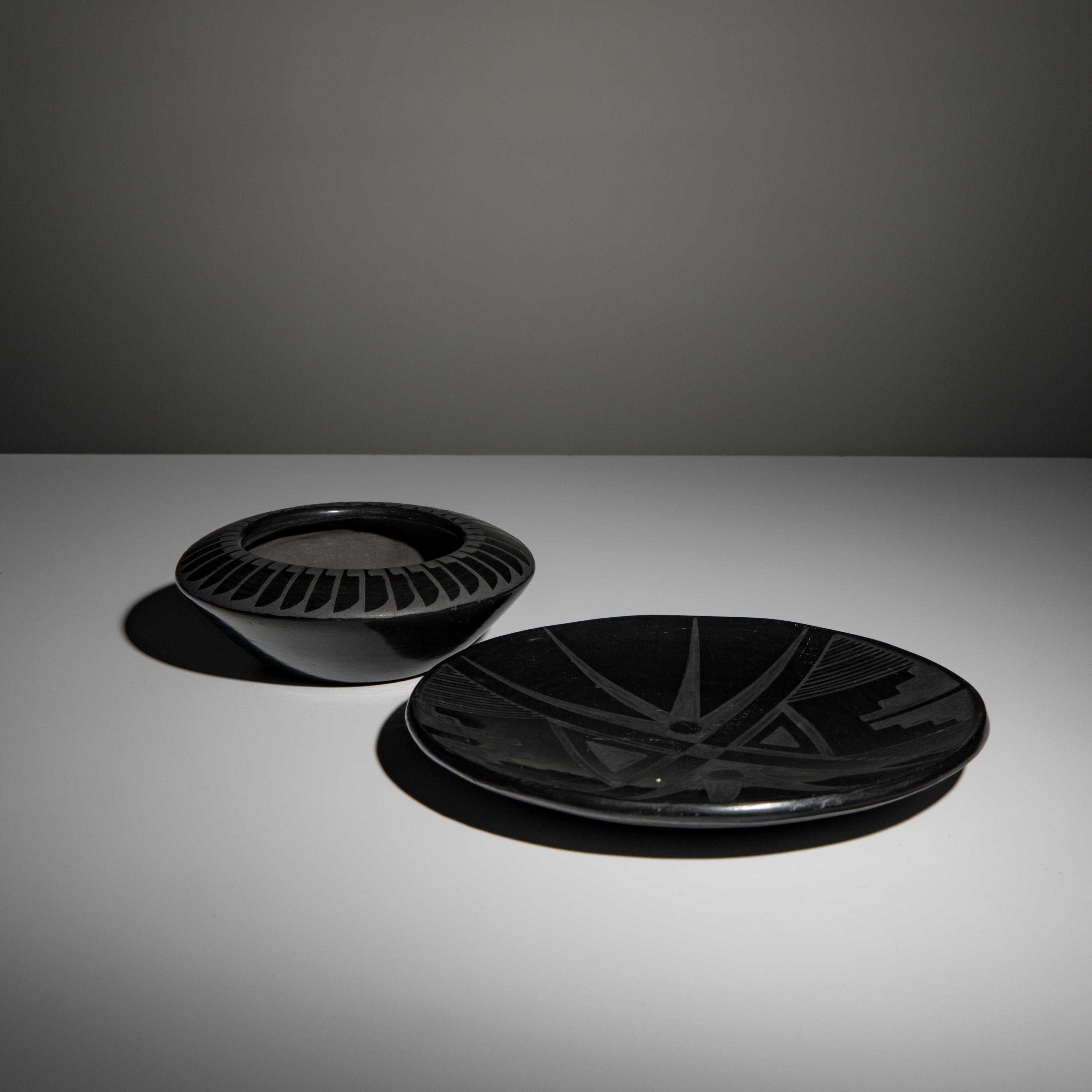 Maria Martinez (San Ildefonso, 1887-1980) — Blackware Pottery Plate, PLUS 1923-1925