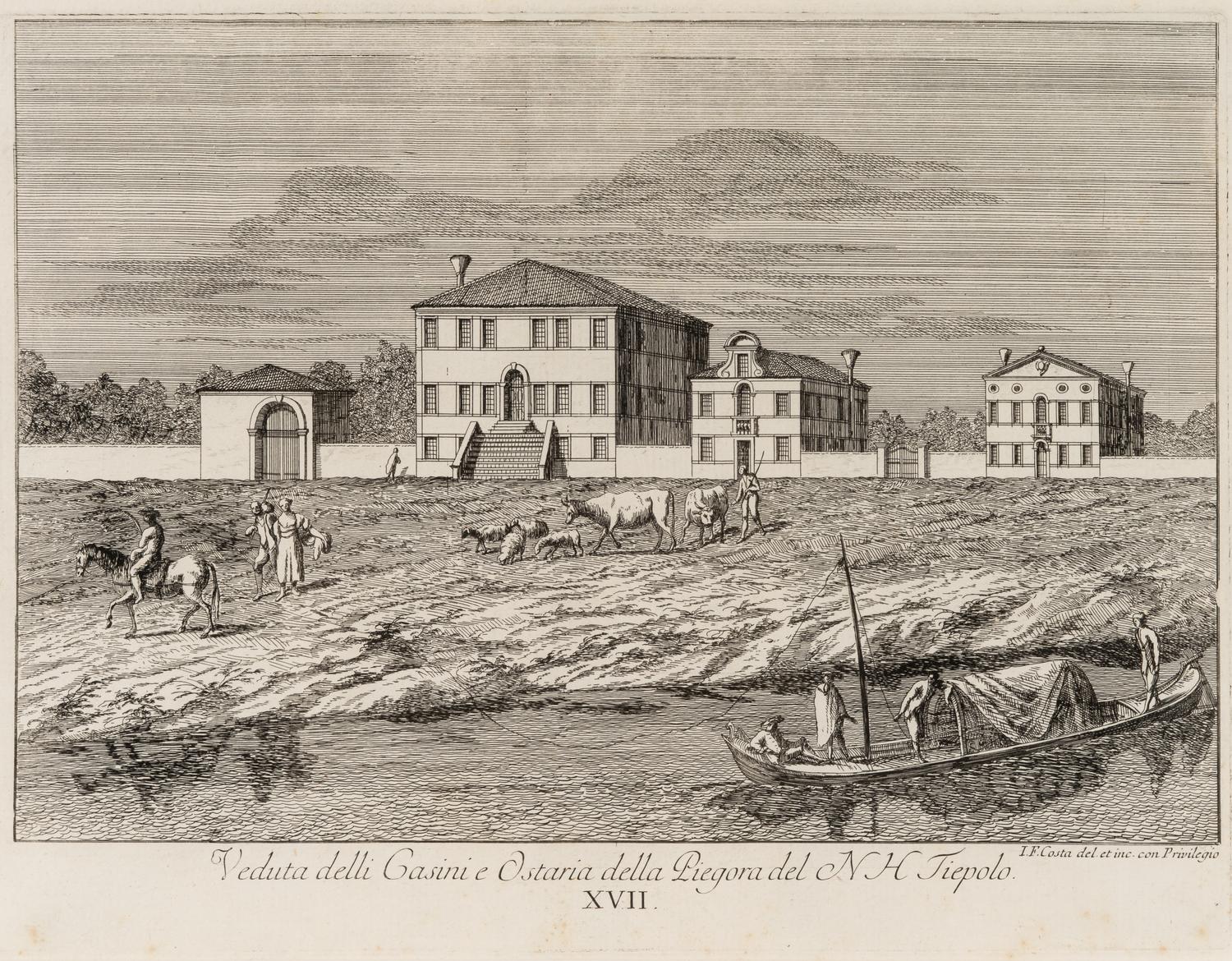 Veduta delli Casini e Ostaria della Piegora del NH Tiepolo 19th century impression