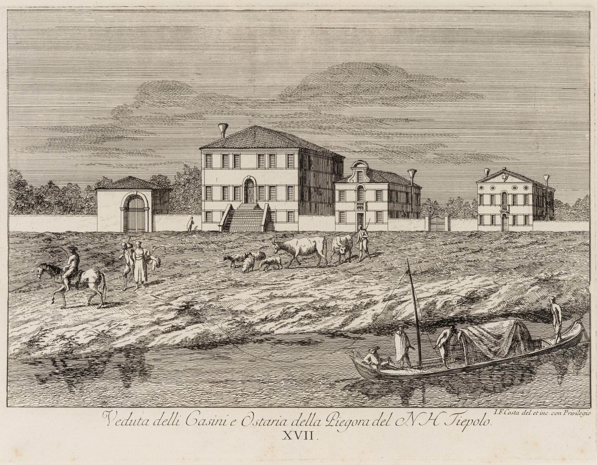 Veduta delli Casini e Ostaria della Piegora del NH Tiepolo 19th century impression