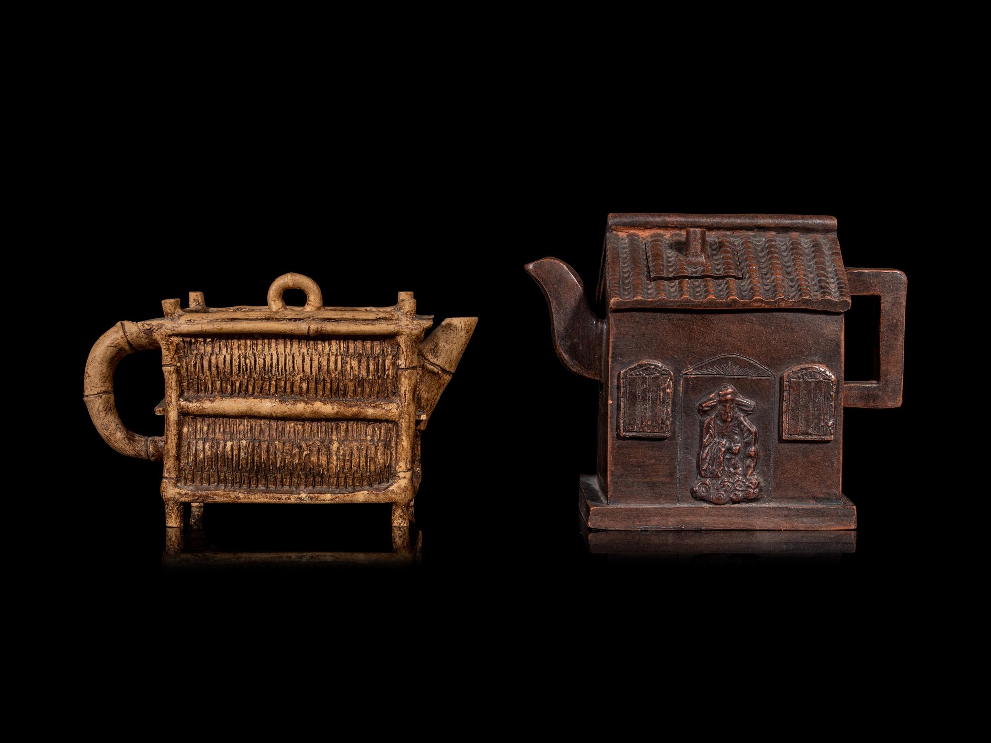 Seven Chinese Yixing Zisha Pottery Teapots