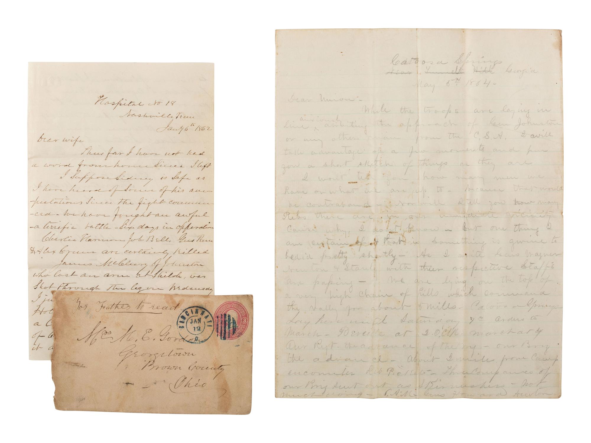 [CIVIL WAR]. Papers of Dr. Thomas Winslow Gordon (1819-1900), Brigade Surgeon and surgeon in the 97th Ohio Volunteer Infantry, incl. description of the "Siege of Cincinnati" and Western Theater engagements.