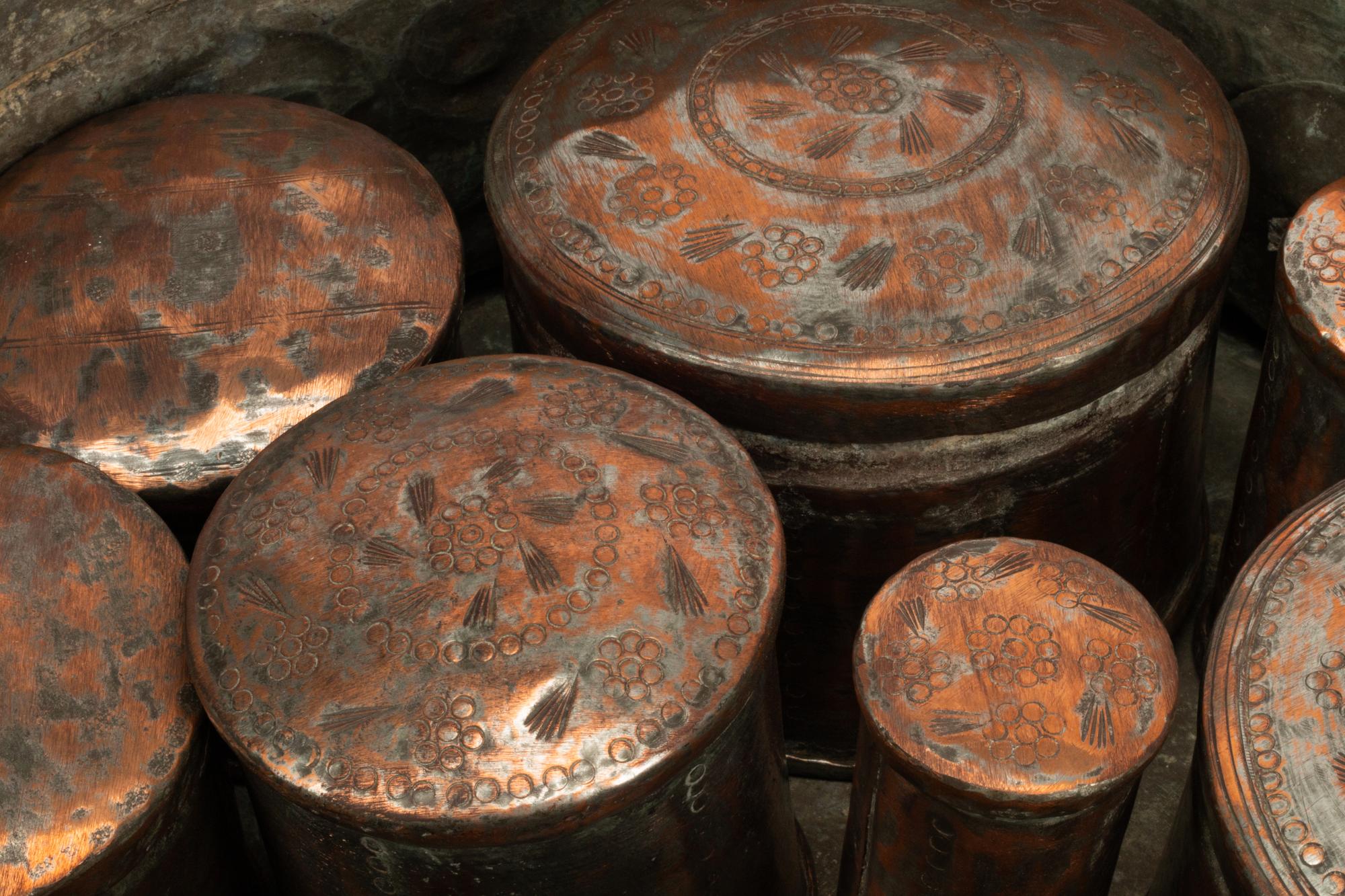An Indian Silvered Metal Locking Container