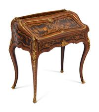 A Napoleon III Gilt Bronze Mounted Marquetry Bureau en Pente