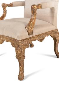 A Pair of George II Style Giltwood Armchairs