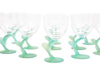 A Set of Thirteen Daum Pâte-de-Verre Cactus Goblets