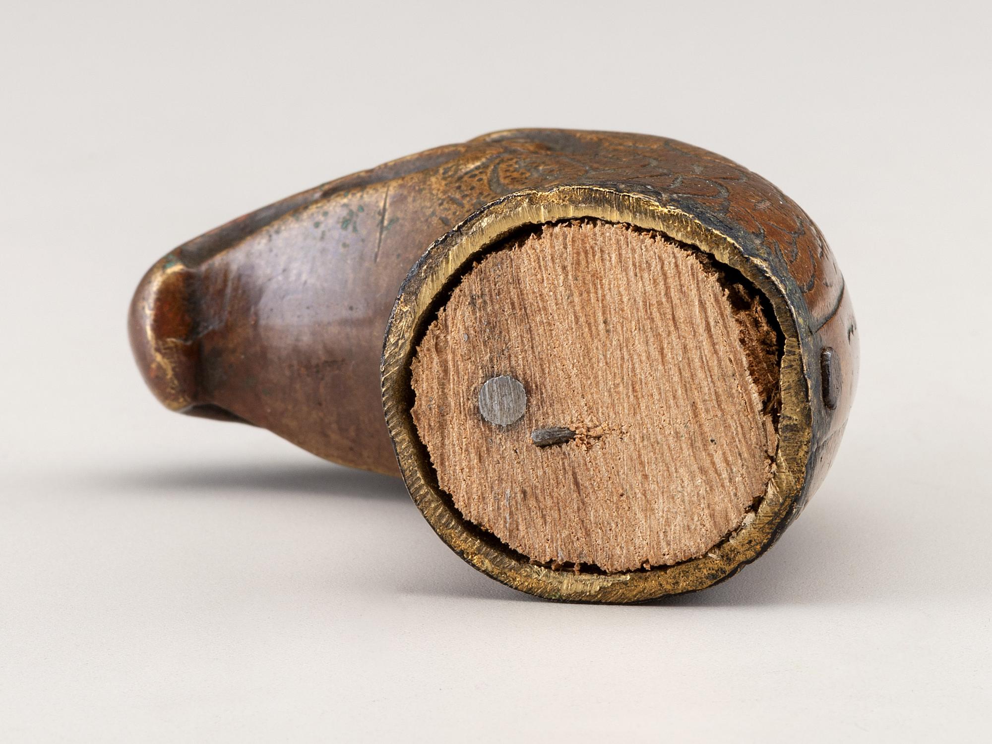 [CIVIL WAR]. Likely pre-war ornate brass eagle head saddle pommel.
