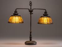 Linenfold Double Student Lamp