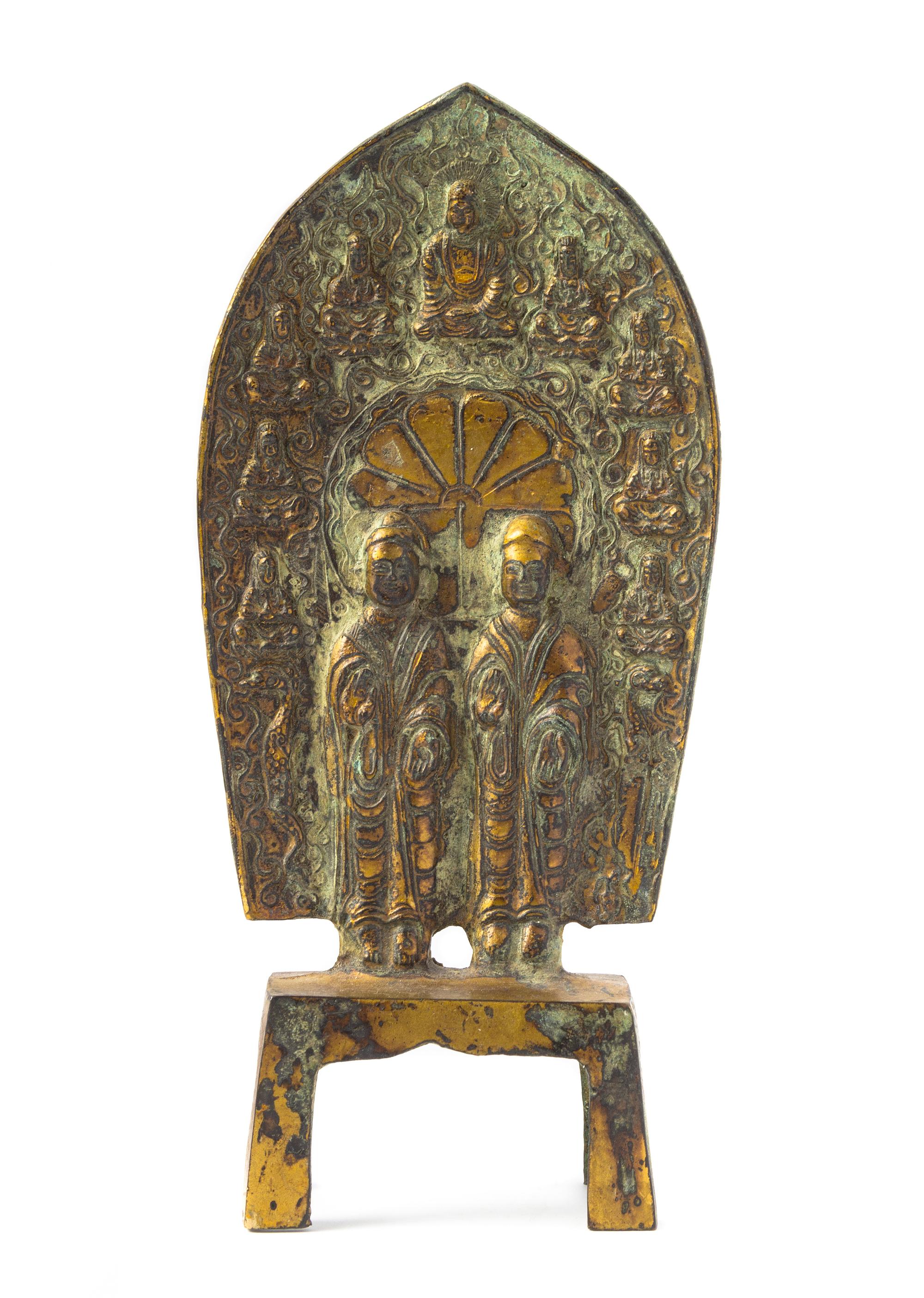 A Gilt Bronze Figural Group Height 8 1/2 inches.