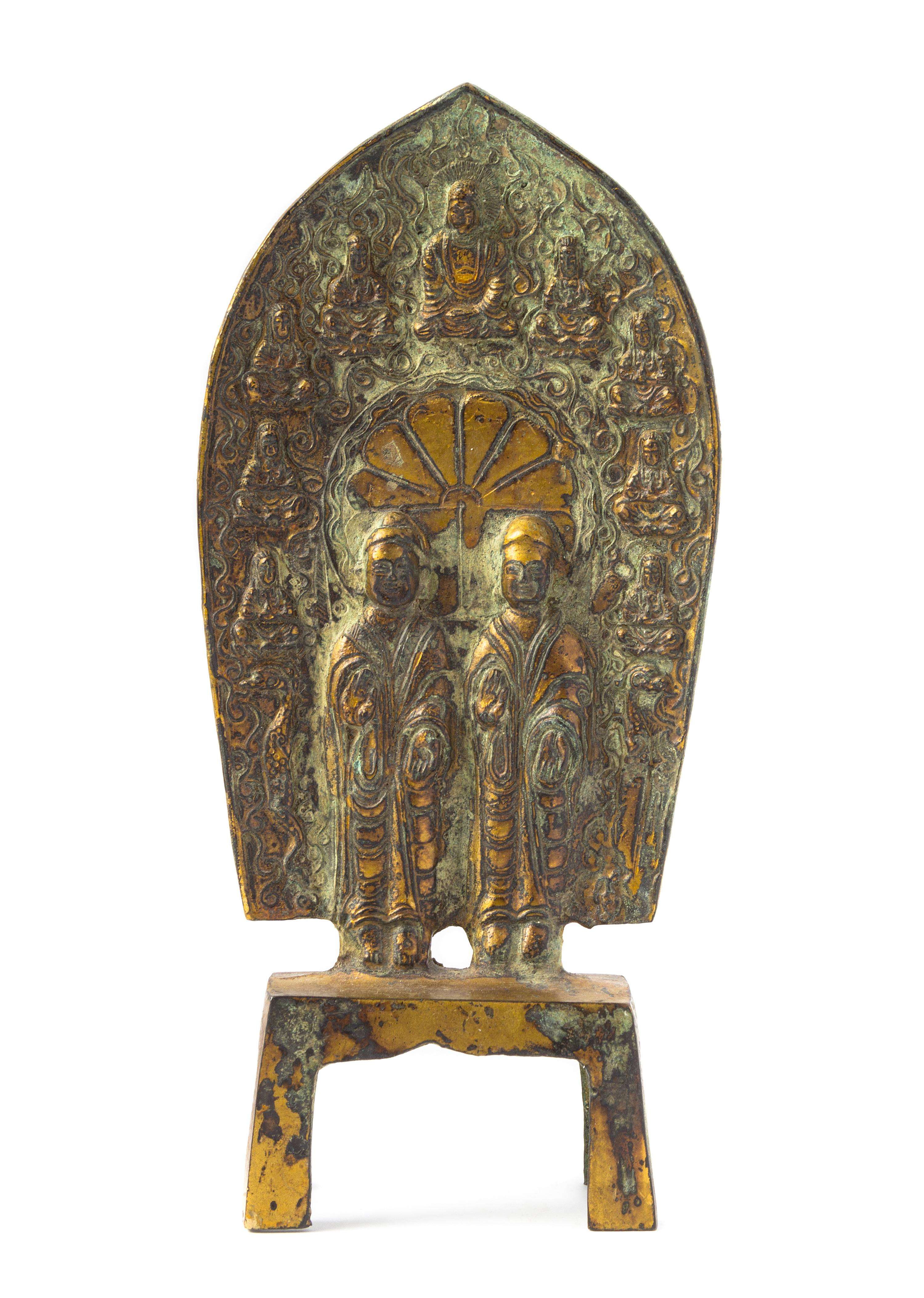A Gilt Bronze Figural Group Height 8 1/2 inches.
