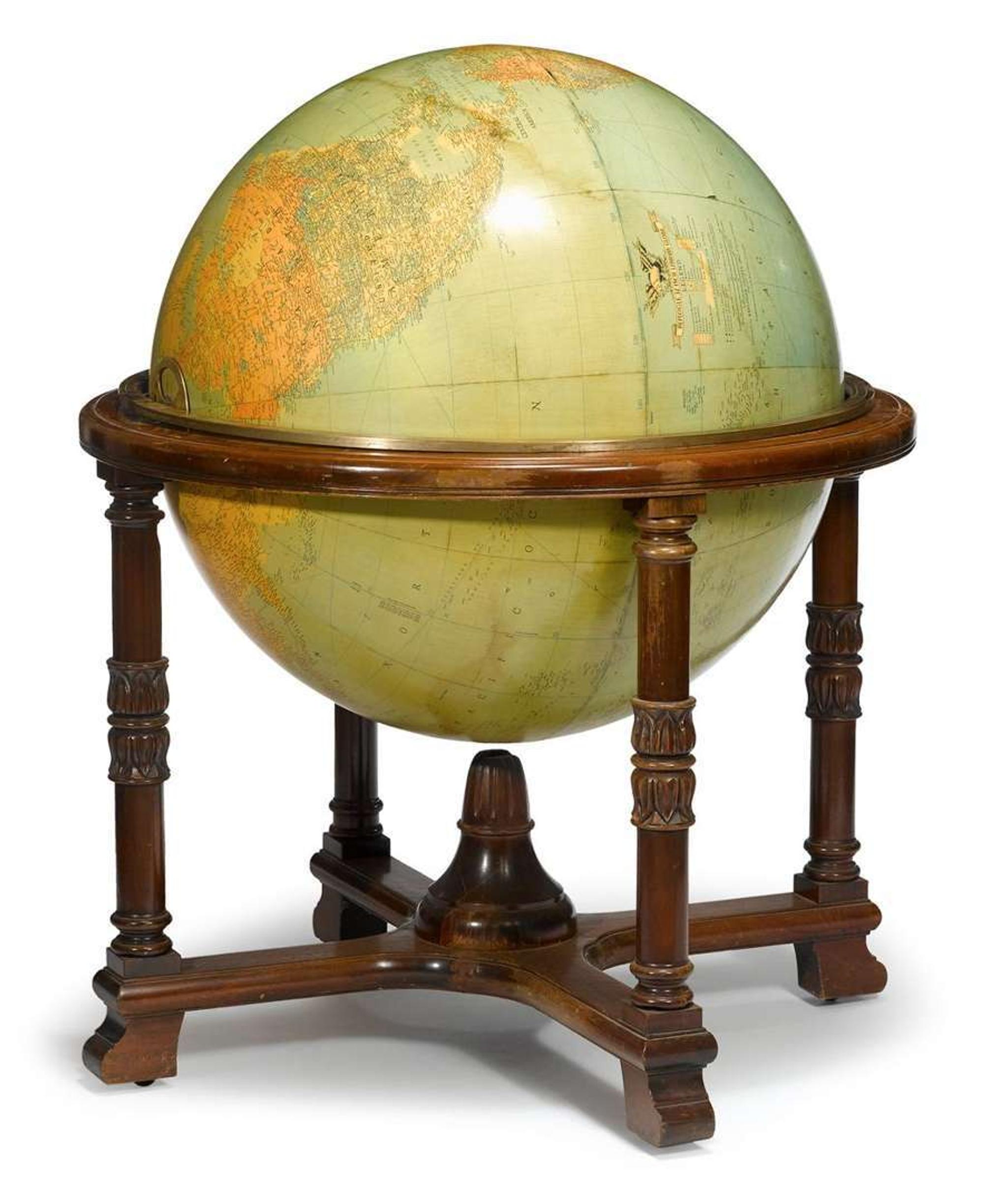 Terrestrial 32 in. library globe replogle globes inc., chicago, il, 20th century