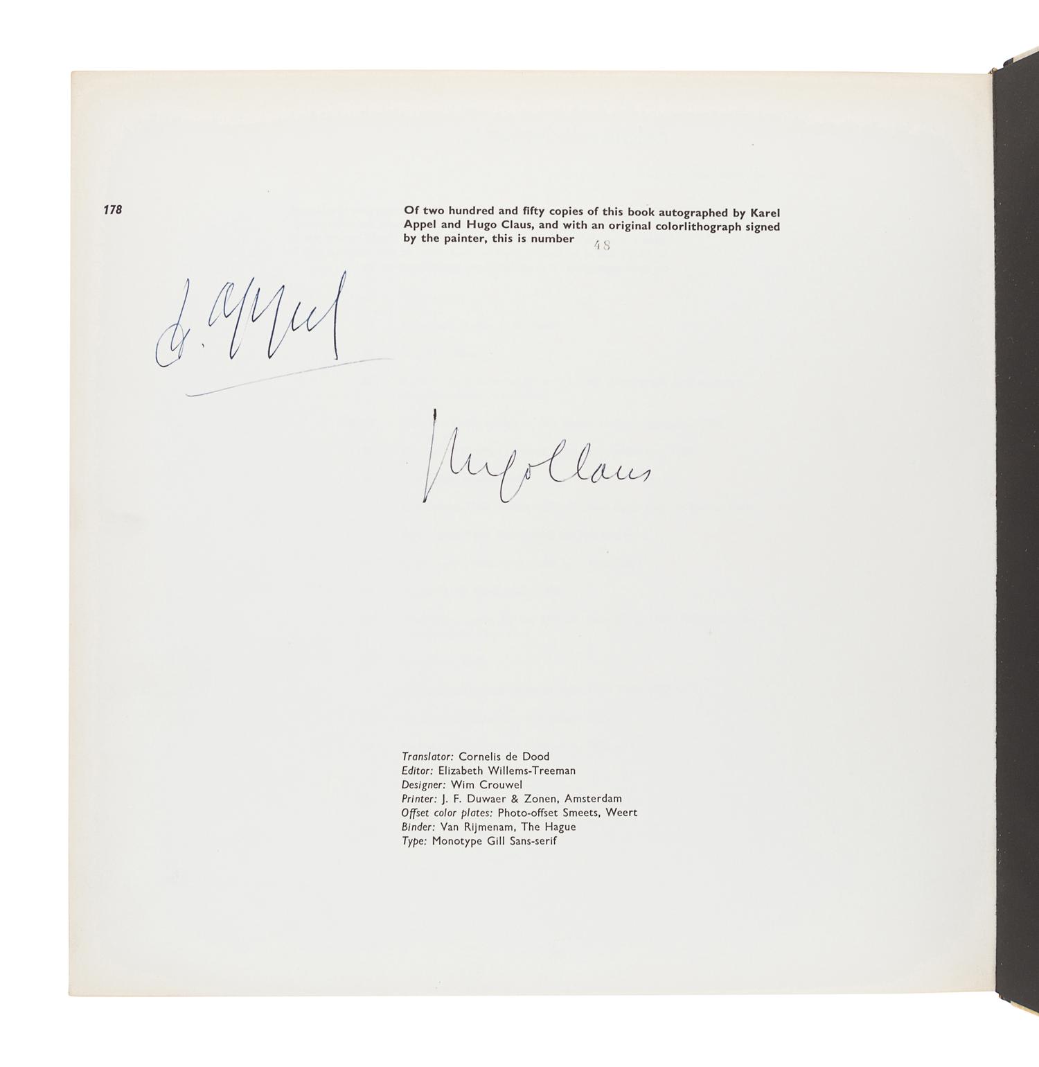 [APPEL, Karel (1921-2006)]. CLAUS, Hugo. Karel Appel, Painter. New York: Harry N. Abrams, Inc., 1962.