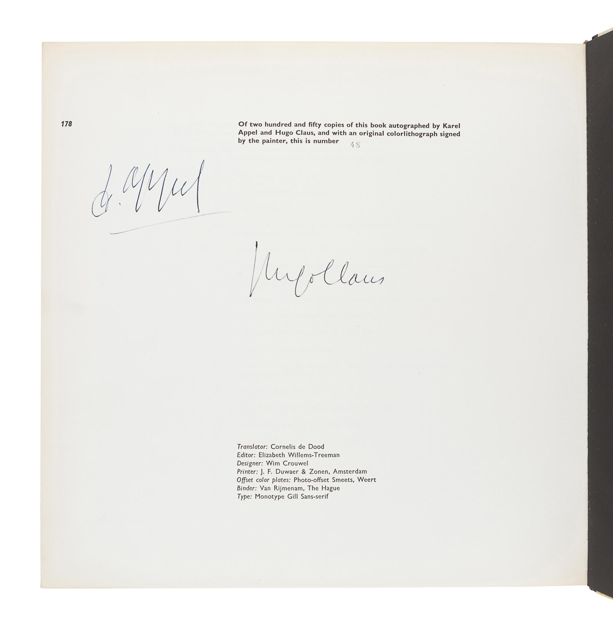 [APPEL, Karel (1921-2006)]. CLAUS, Hugo. Karel Appel, Painter. New York: Harry N. Abrams, Inc., 1962.
