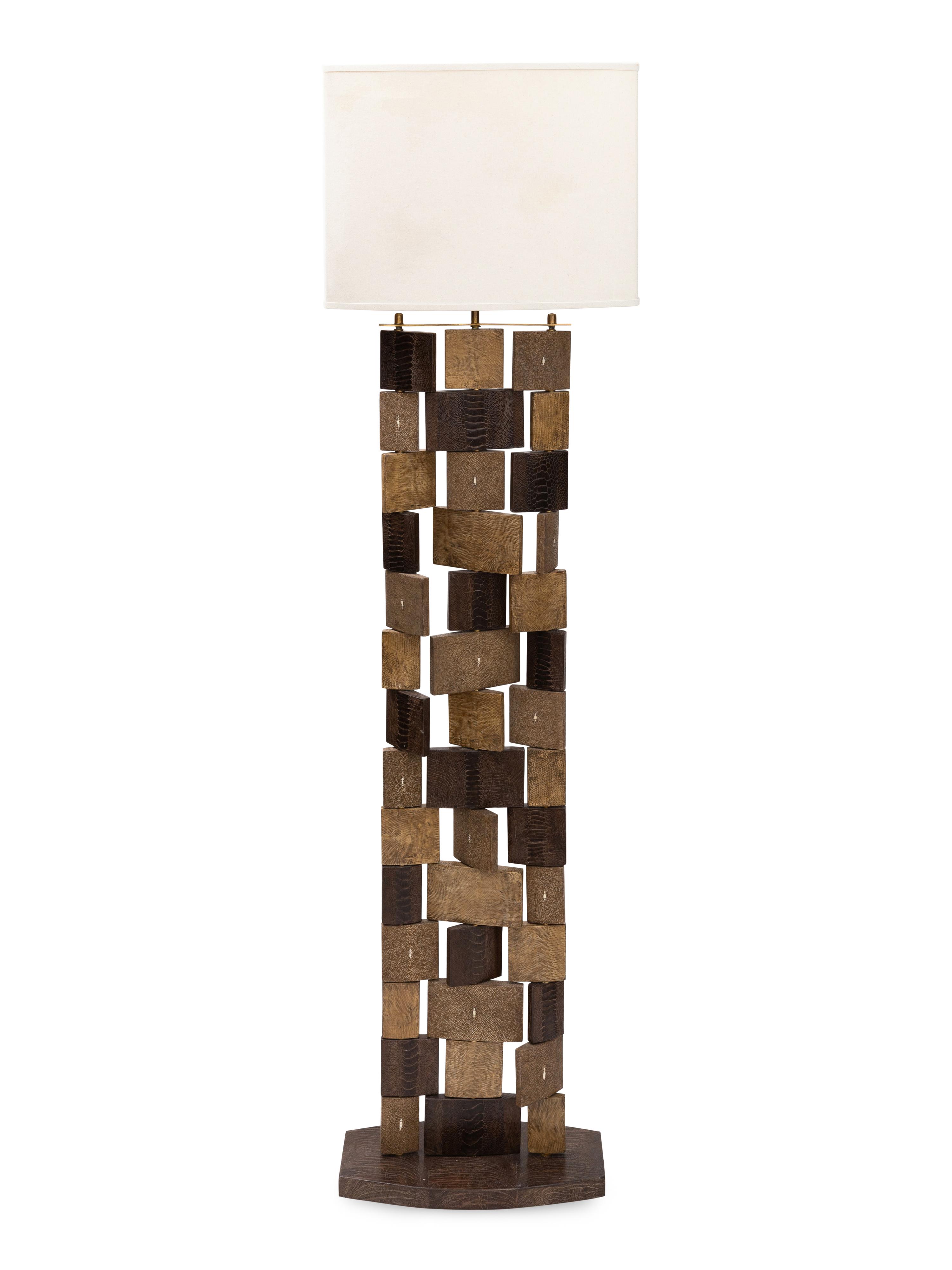 An R&Y Augousti Shagreen, Lizard and Ostrich Floor Lamp
