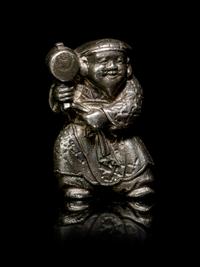 A Bronze Figural-Form Ojime