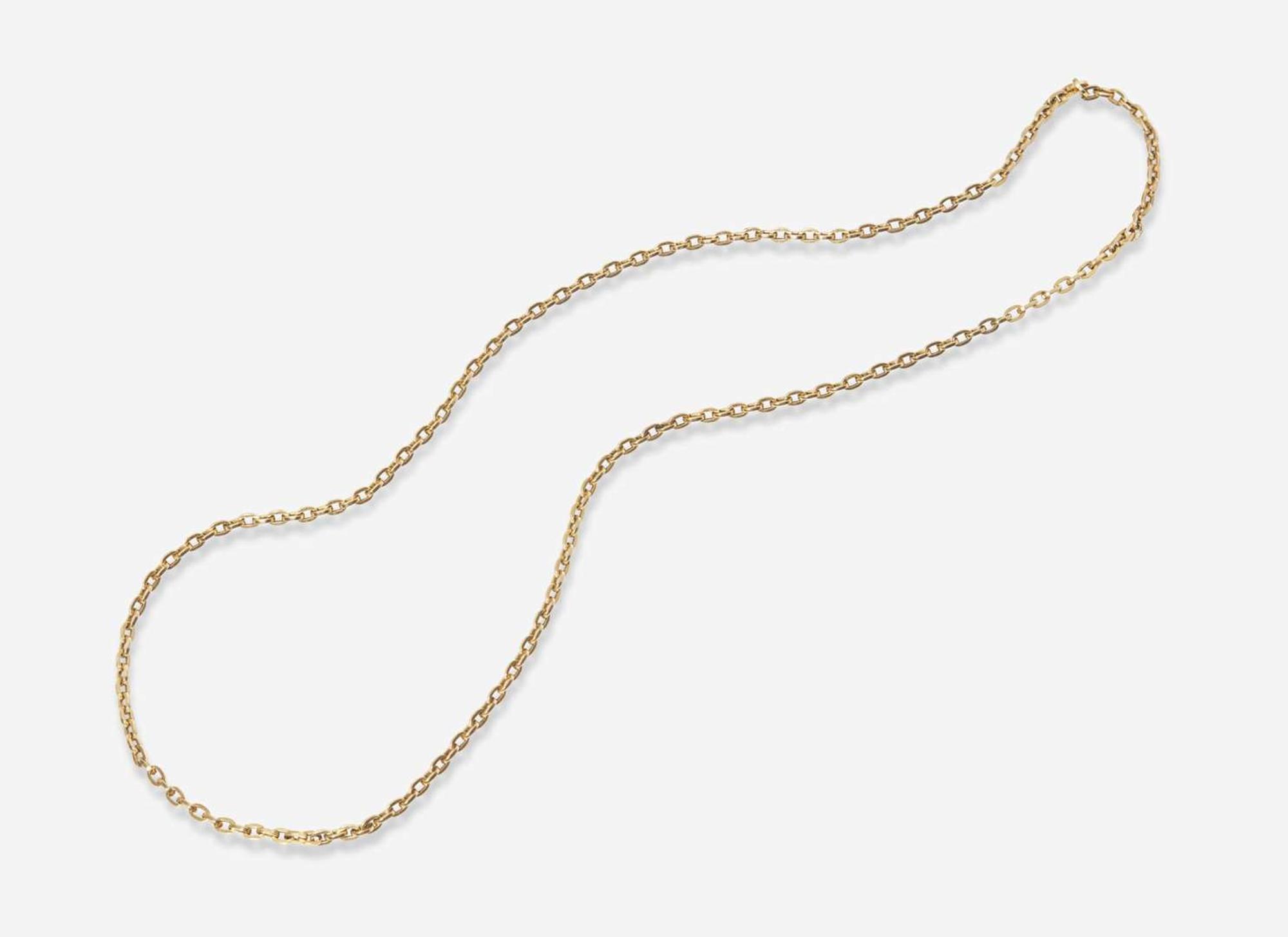 A 14K Yellow Gold Oval Link Necklace