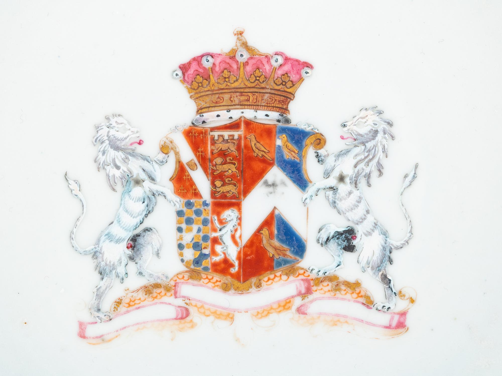 A Set of Sixteen Chinese Export Armorial Plates