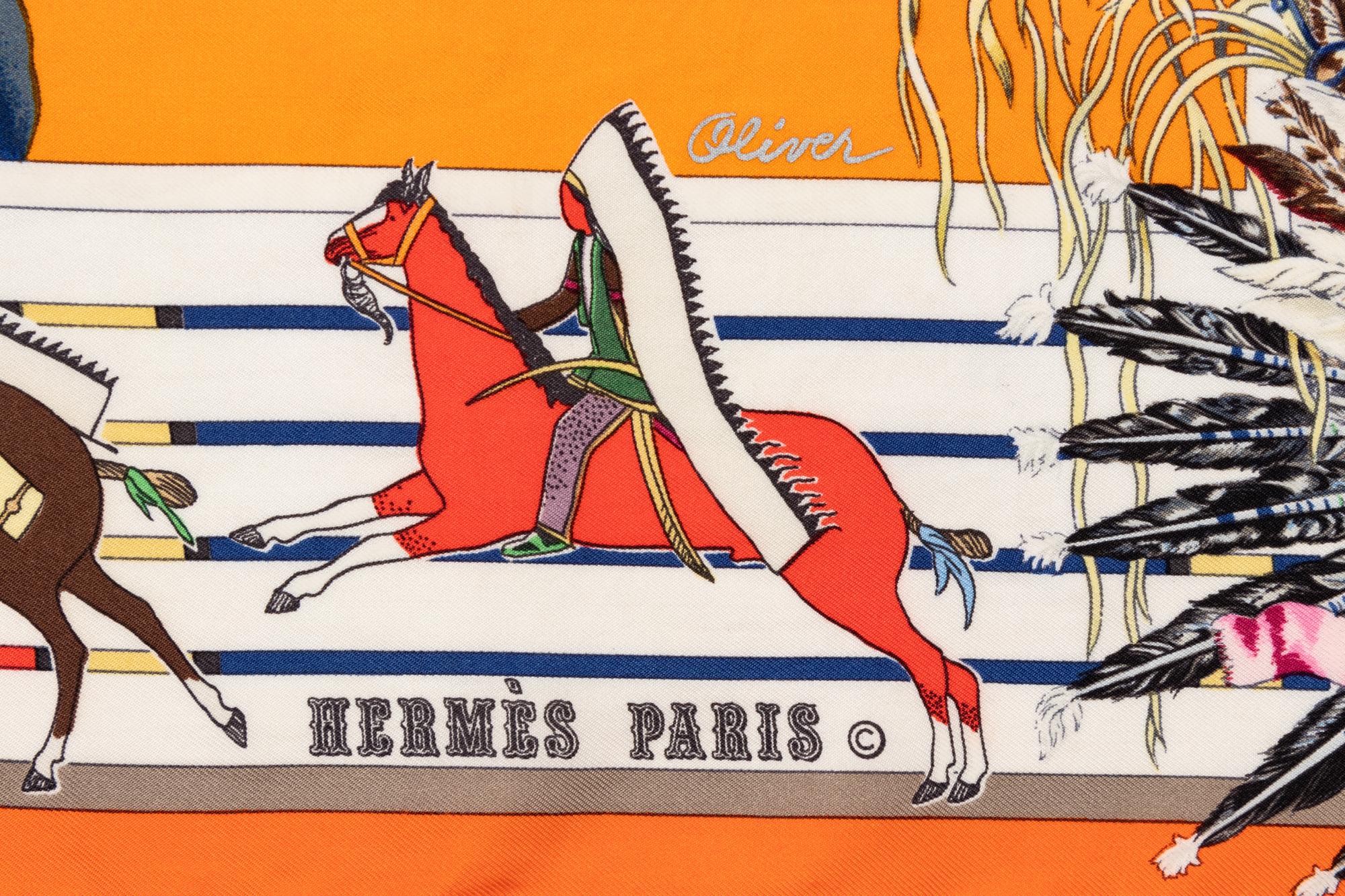 Hermès 90cm Silk Scarf, Kermit Oliver