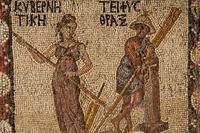 A Roman Mosaic Panel with Tiphys, the Pilot of the Argo