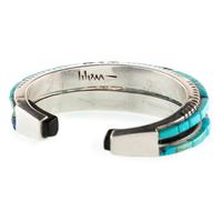 Silver, Turquoise, Ironwood, and Lapis Cuff Bracelet, with Gold Accents Lot is located and will ship from Denver, Colorado.