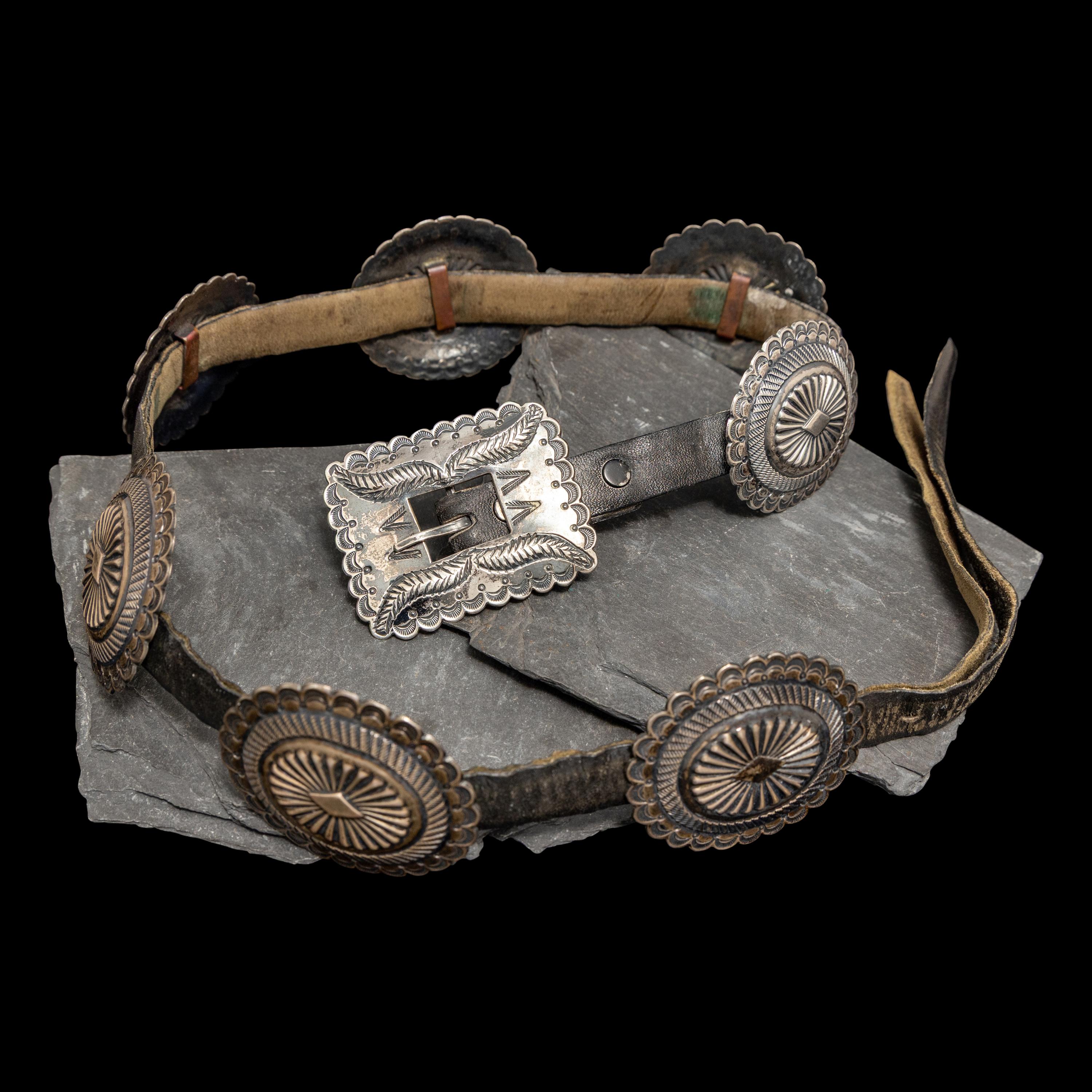 Navajo Silver Concha Belt