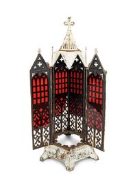 A Victorian Painted Iron 'Gothic' Conservatory Heater