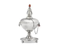 A Georg Jensen Silver and Hardstone Mounted Table Lighter