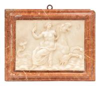 A Pair of Grand Tour Carved Marble and Alabaster Relief Plaques