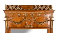 An Empire Style Parcel-Gilt Mahogany Mirror
