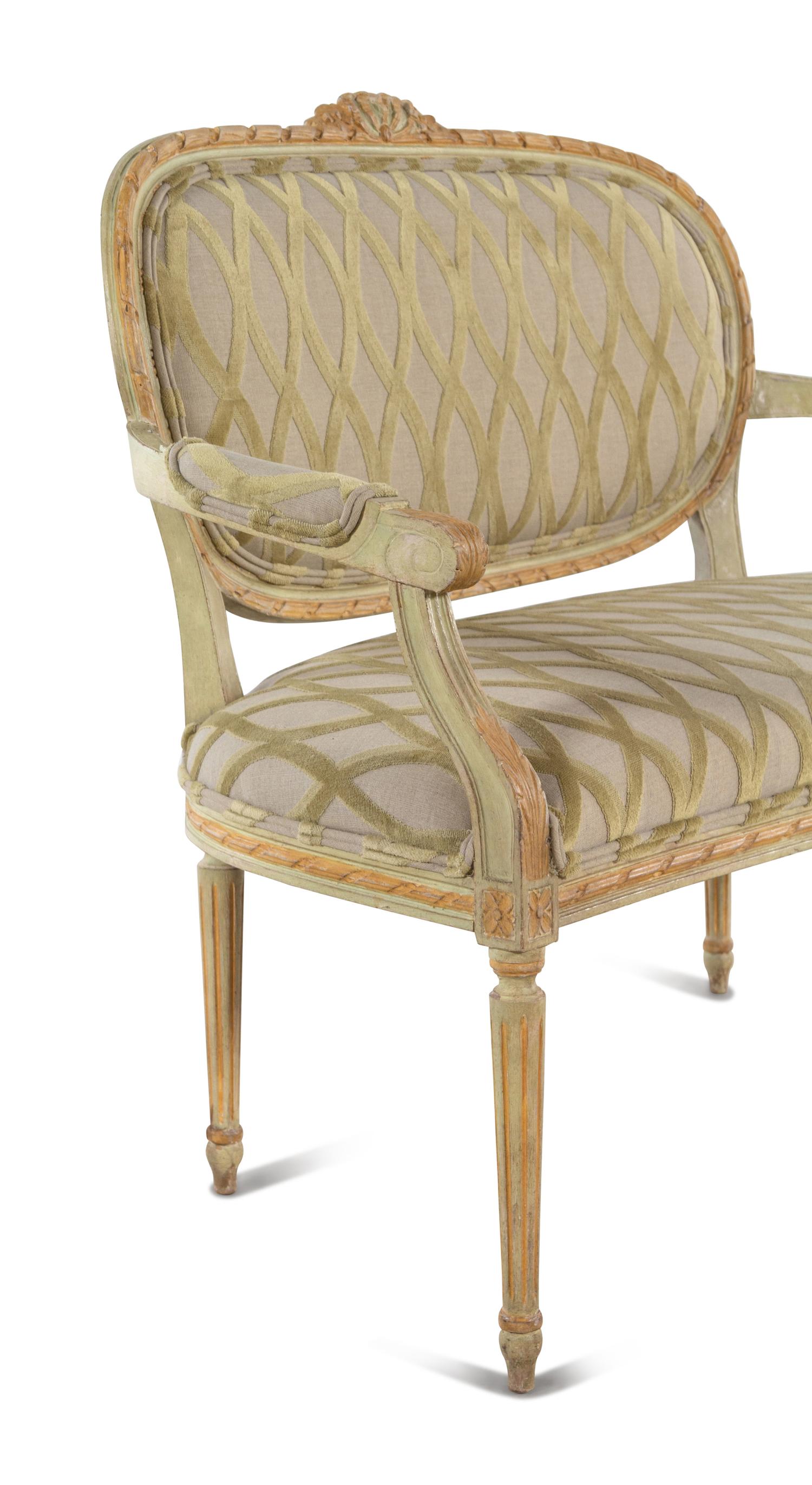 A Louis XVI Style Painted Settee