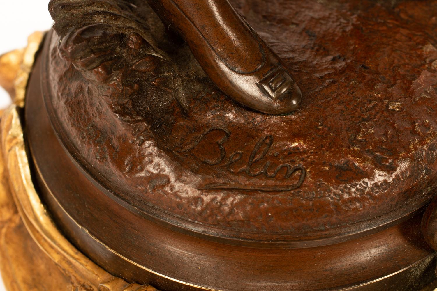 J oseph François Belin (French, Late 19th Century) Bouquetière bronze Height 18 inches.