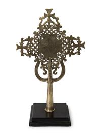 A Continental Engraved Steel Altar Cross