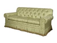 An E.J. Victor Silk Upholstered Three-Cushion Sofa