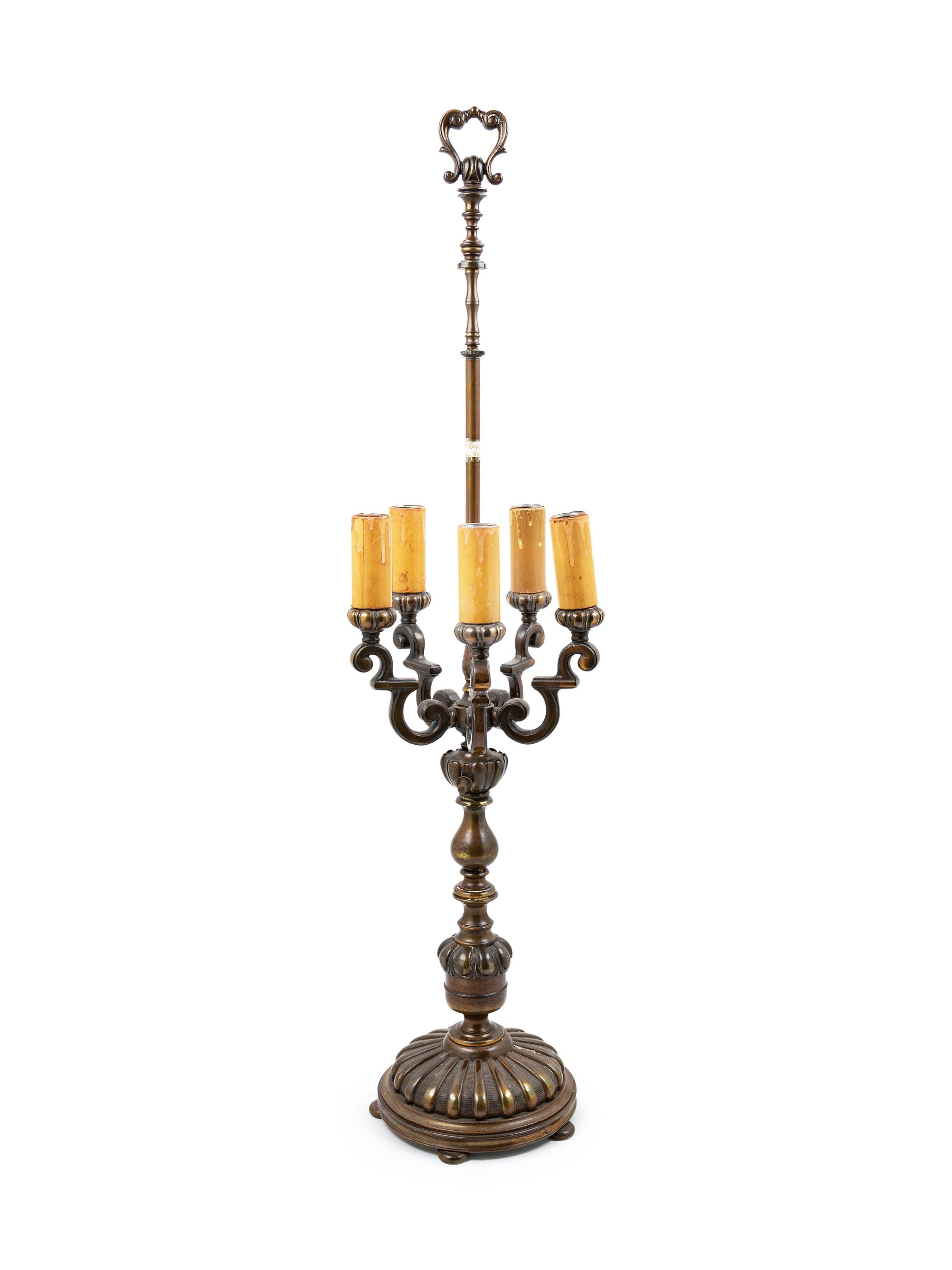 A Continental Bronze Table Lamp
