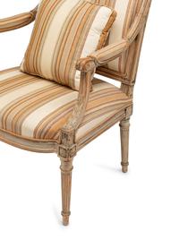 A Pair of Louis XVI Gray-Painted Fauteuils