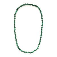 Two Tiger's Eye and Yellow Gold Beaded Necklaces, and One Malachite Beaded Necklace