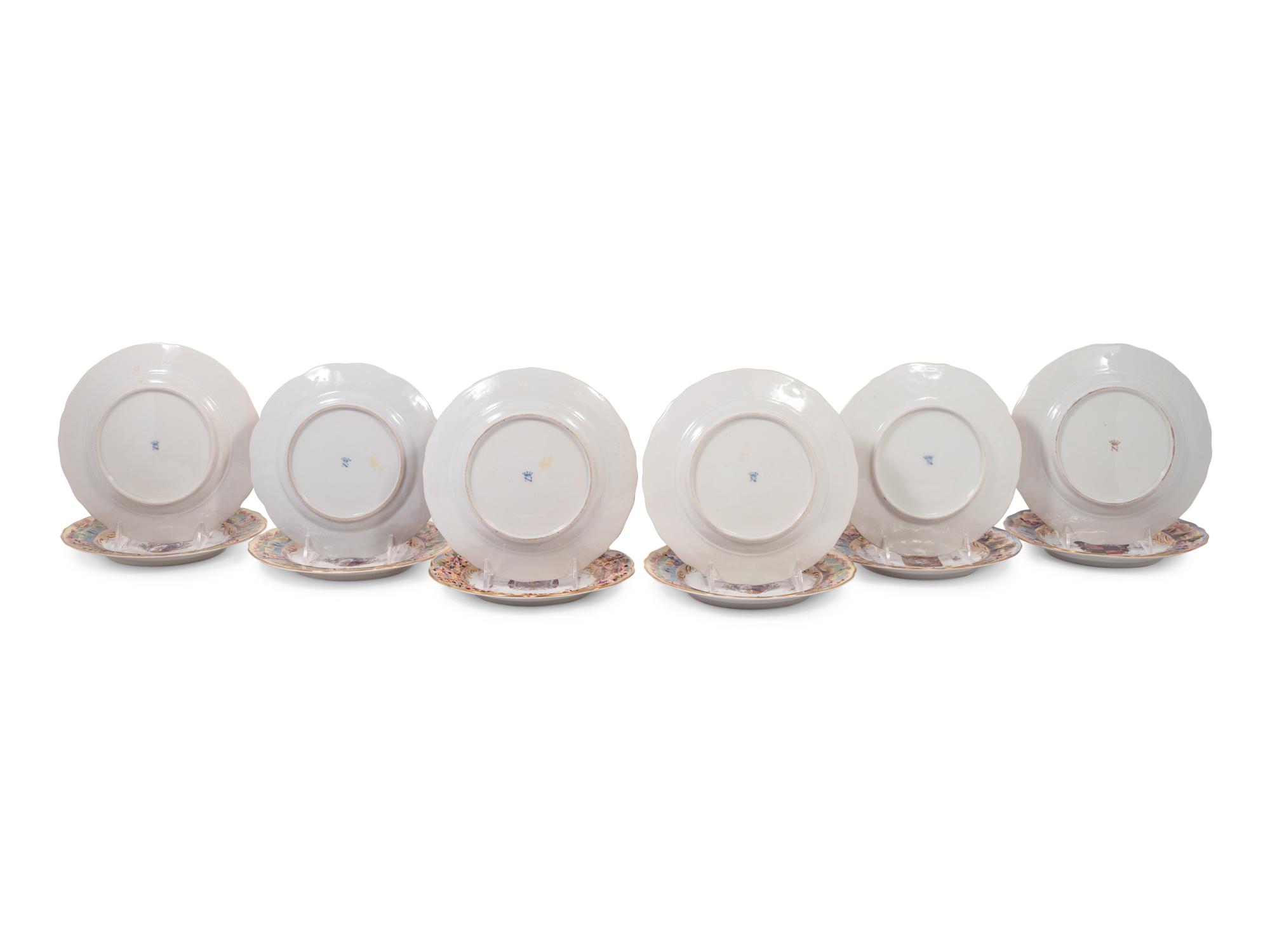 A Set of Twelve Capodimonte Armorial Porcelain Plates