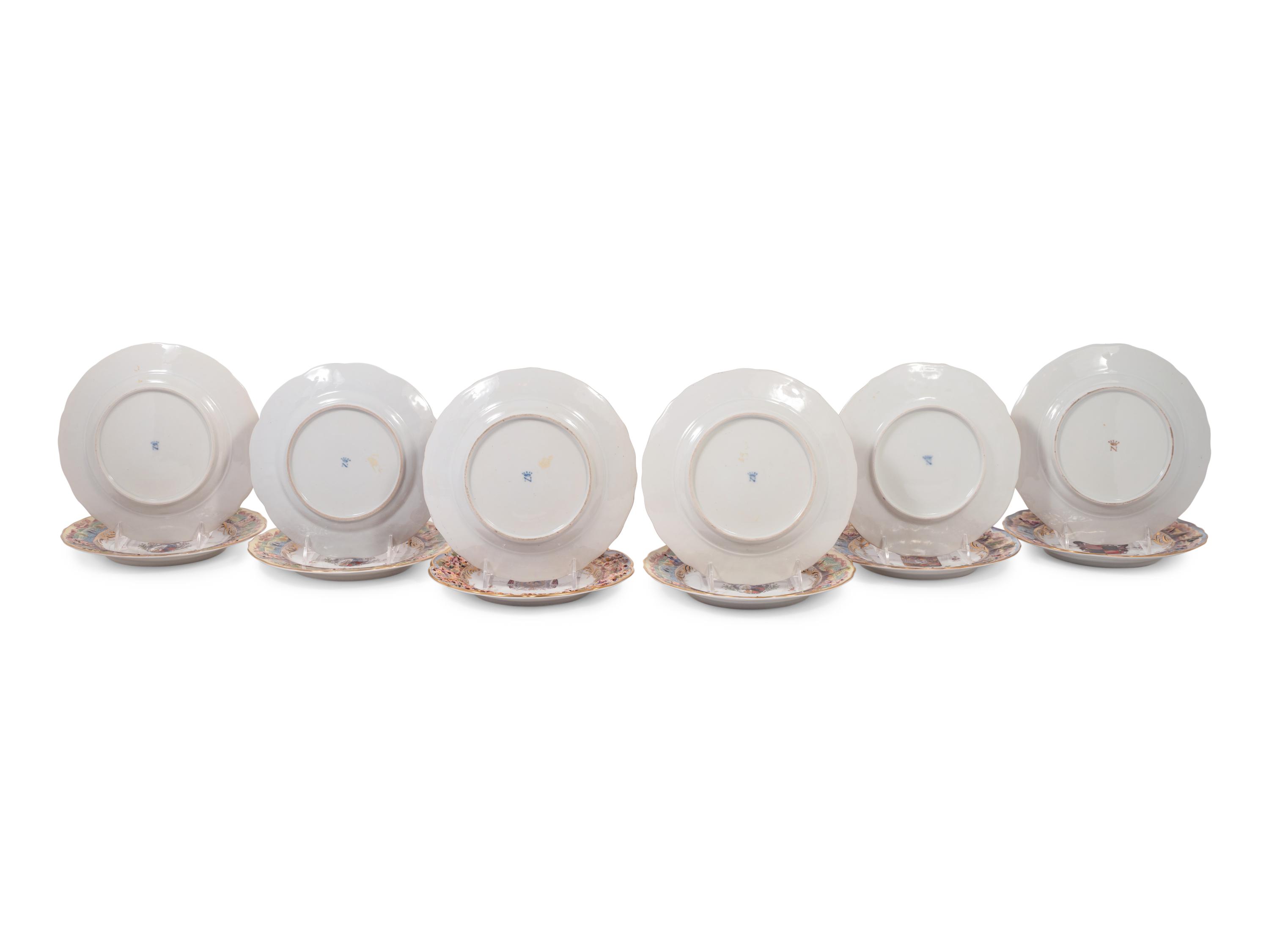 A Set of Twelve Capodimonte Armorial Porcelain Plates