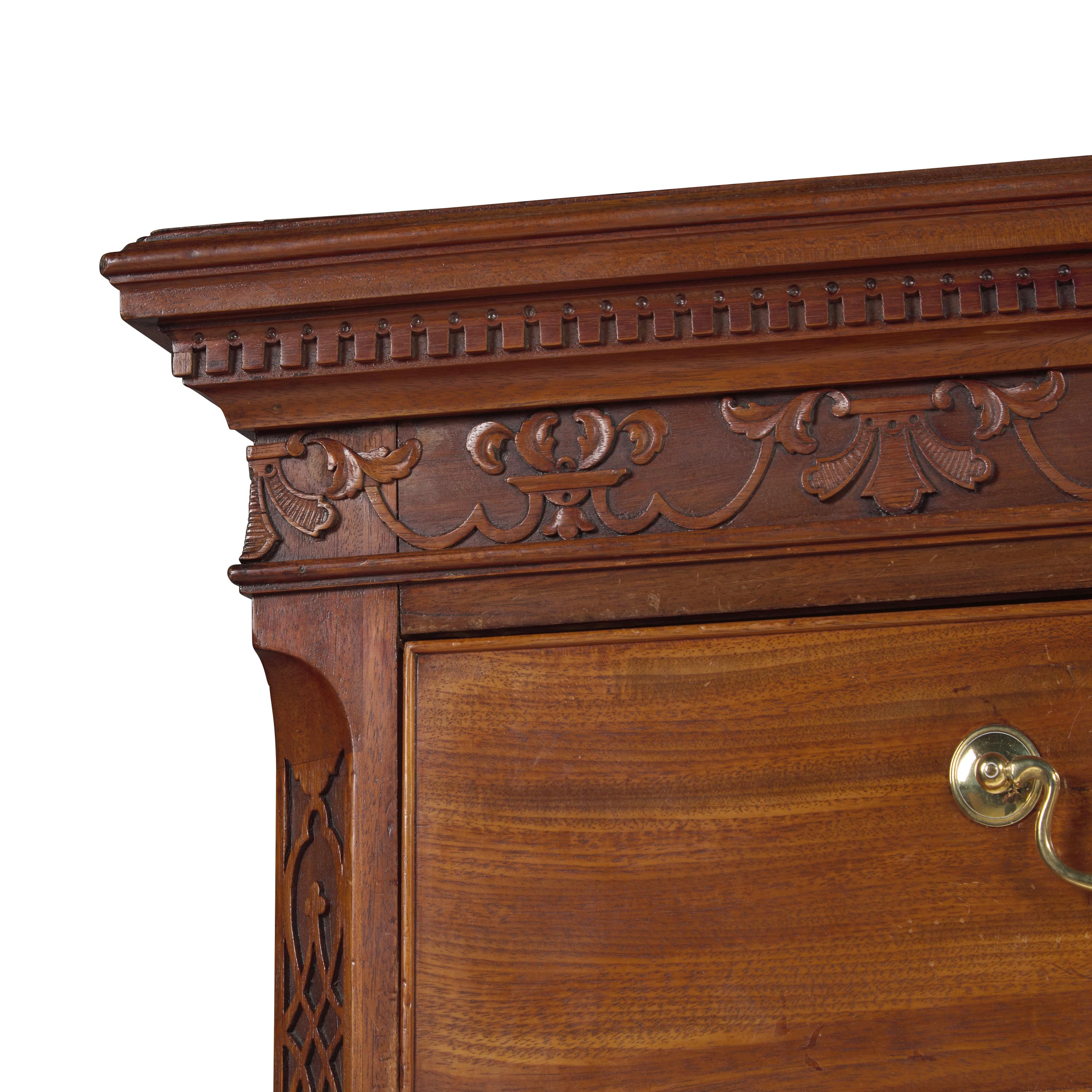 A George III Carved Mahogany Chest-On-Chest