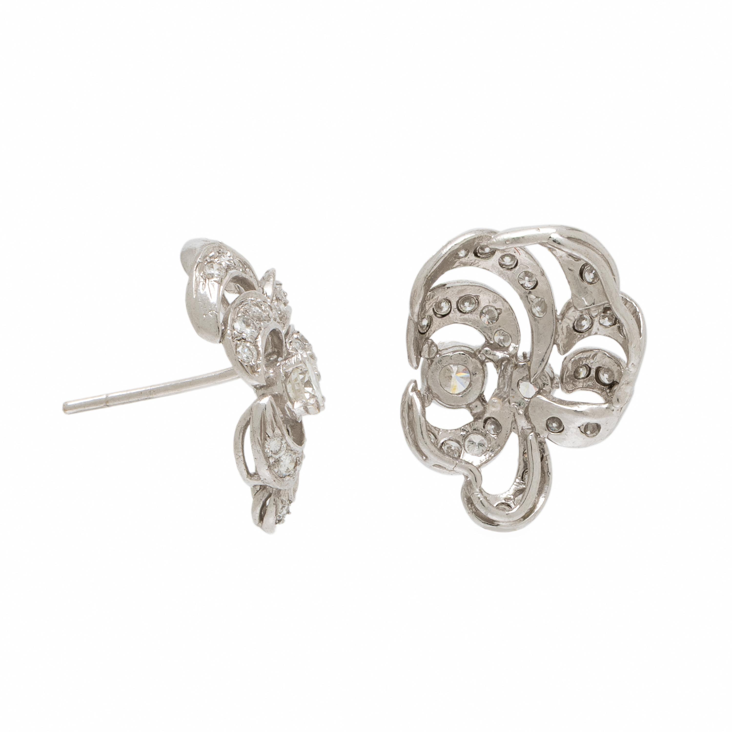 White Gold and Diamond Earrings