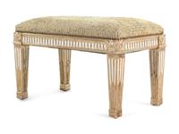 A Neoclassical Gilt and Painted Wood Tabouret