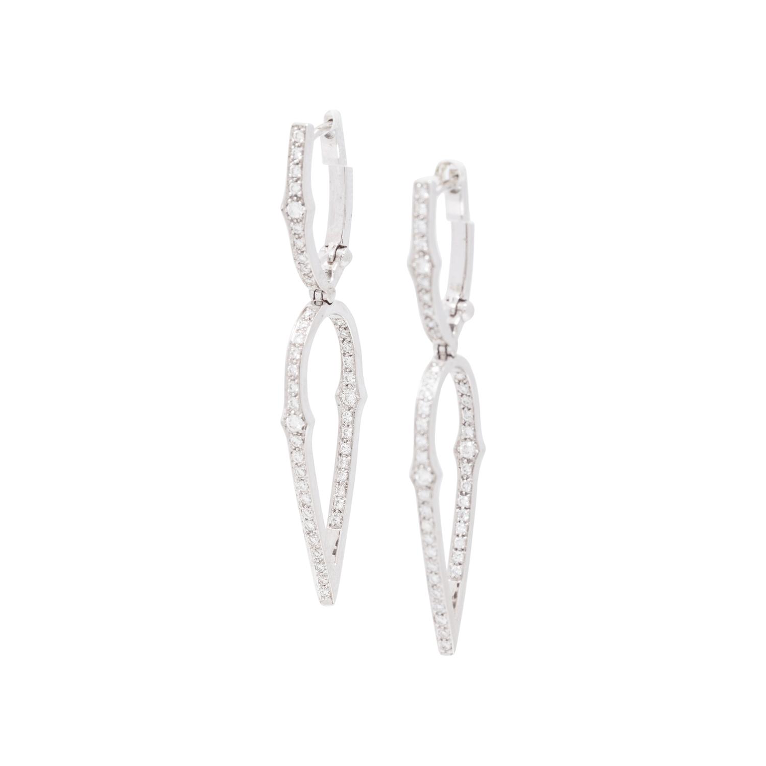 STEVEN WEBSTER, WHITE GOLD AND DIAMOND EARRINGS